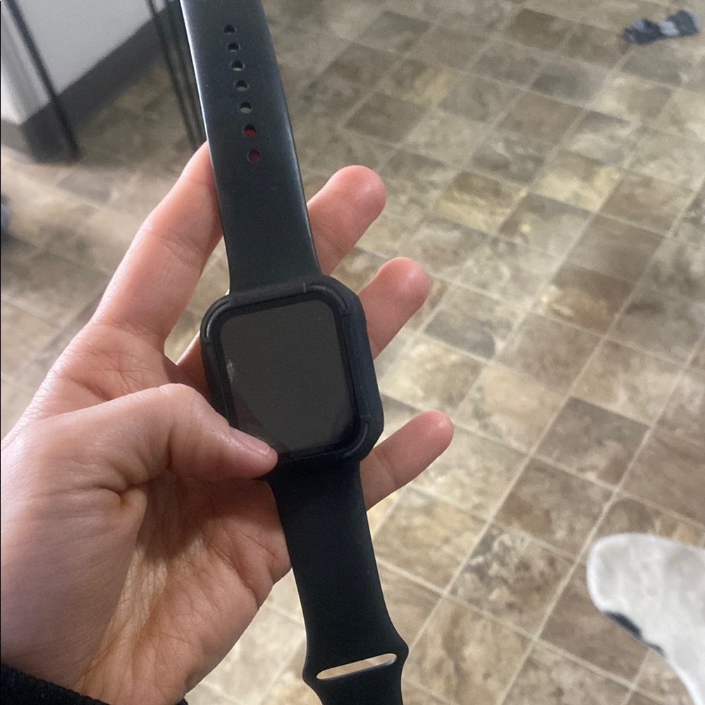 Black Smartwatch with Silicone Band